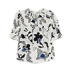 Ulla Johnson Marcella Ruffled Collar Top in Porcelain 2